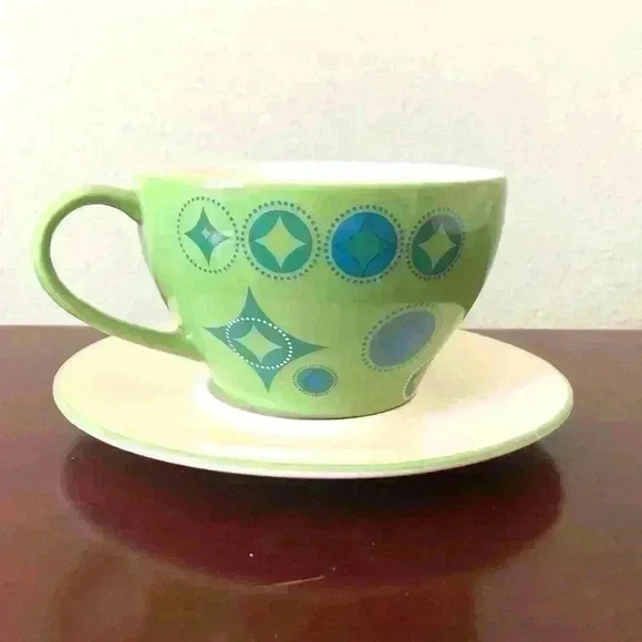 Starbucks Holiday Elf Christmas Stocking 2006 Coffee Mug Tea Cup Matching Plate - Picture 2 of 13